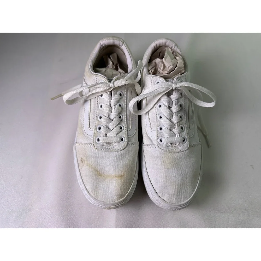Vans Old Skool Stacked White Platform Shoes Womens Size 7 Chunky Sole Skate‎